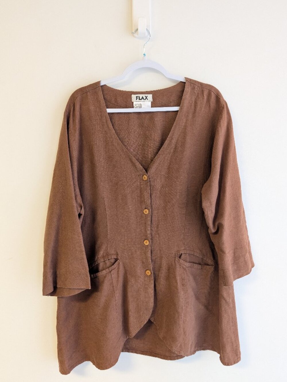 FLAX 100% Linen Button Lagenlook Jacket